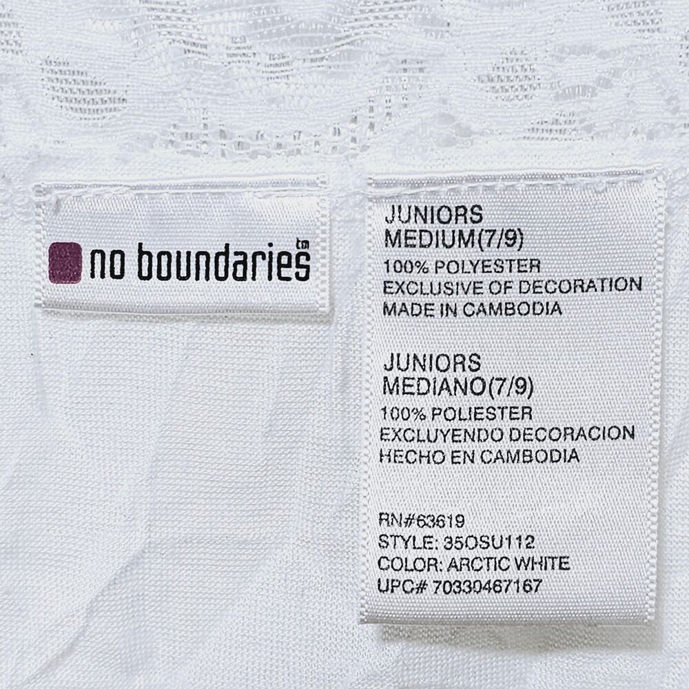 No Boundaries Y2K Babydoll Top Lace Semi Sheer Adjustable Strapes White Size M - Picture 6 of 7